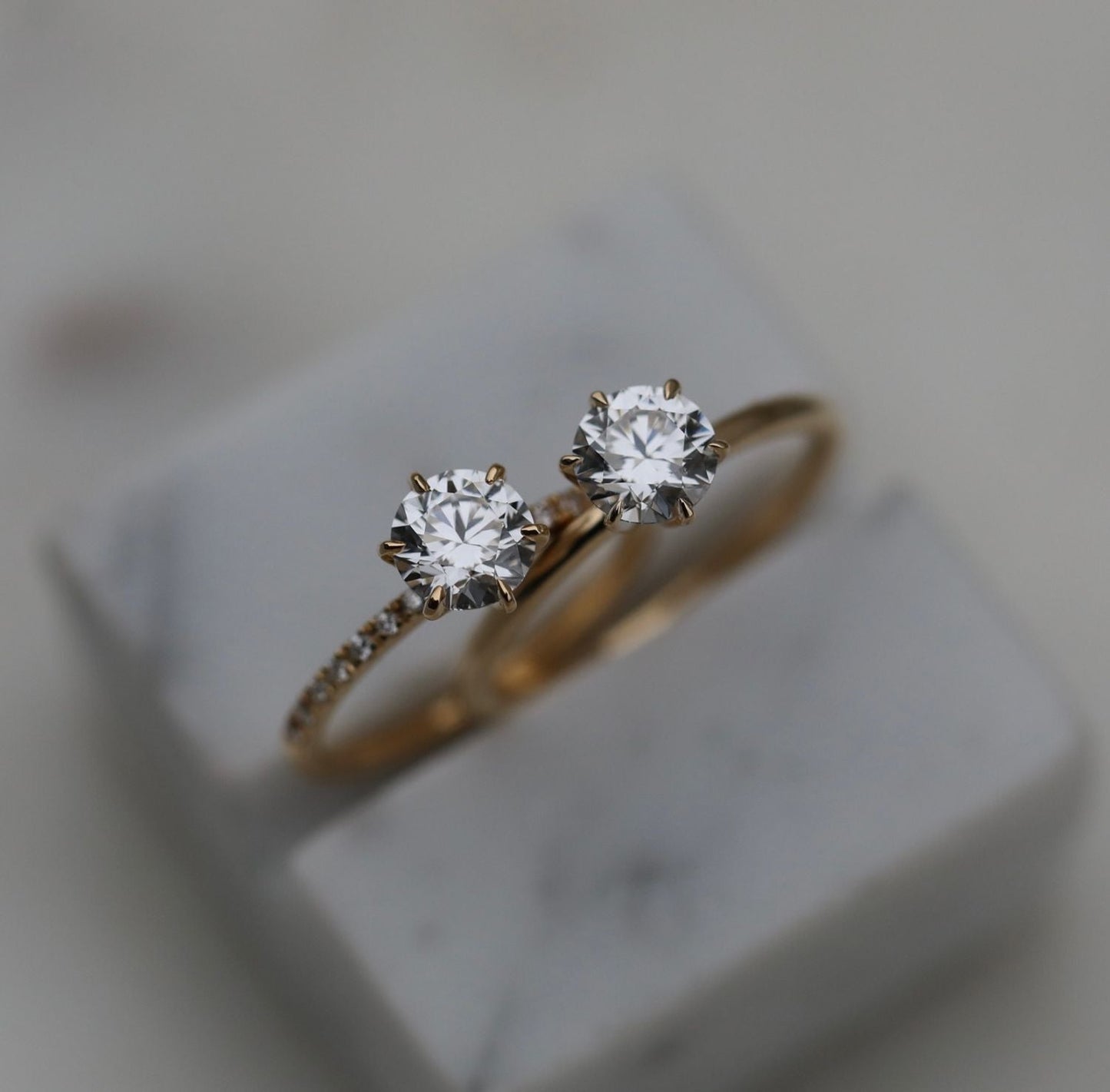 0.75 CT Round Cut Pave CVD E/VS1 Diamond Engagement Ring 8