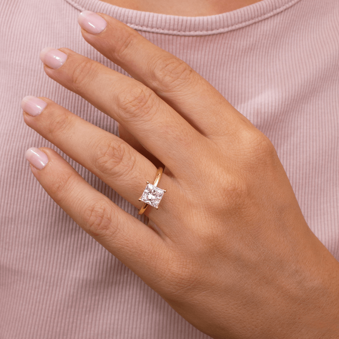 Hidden Halo-Princess Lab Grown Diamond Engagement Ring