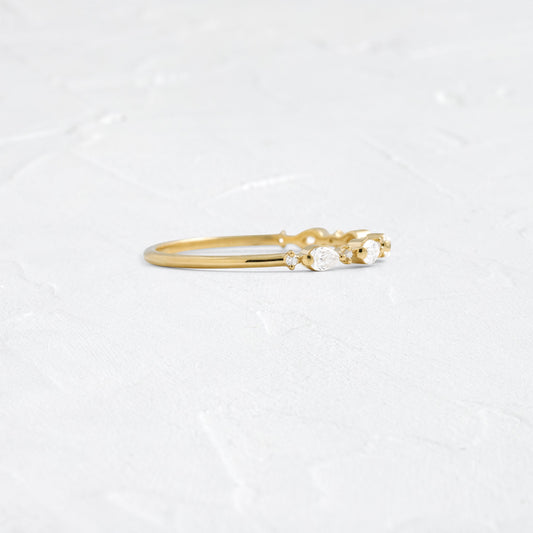 Half Eternity- 0.38 CT Pear & Round Lab Grown Diamond Wedding Band