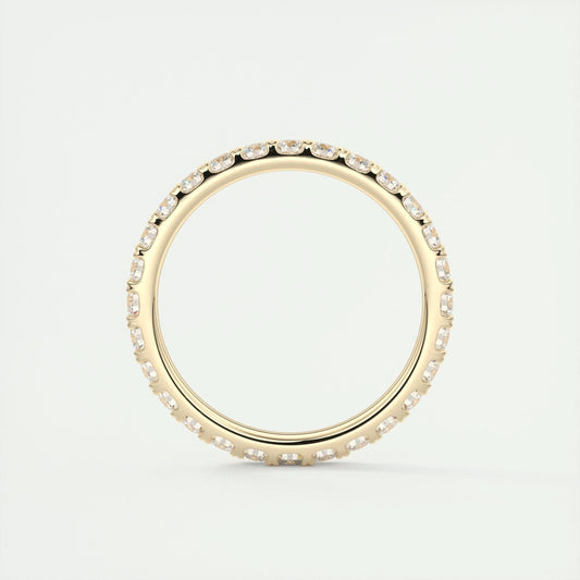 0.84 CT Round Full Eternity CVD EF/VVS Diamond Wedding Band 10