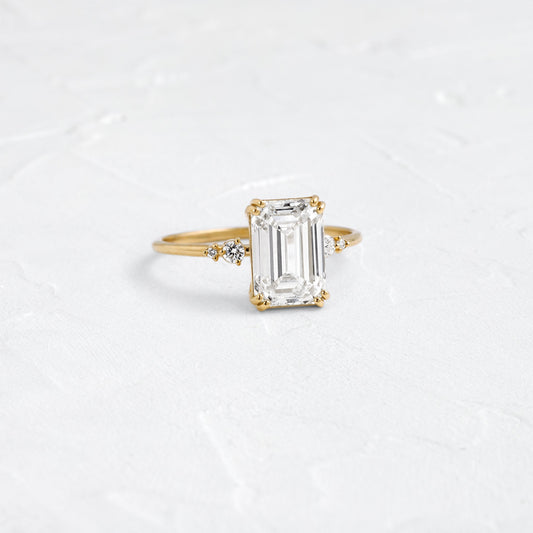 Cluster-Emerald Lab Grown Diamond Engagement Ring