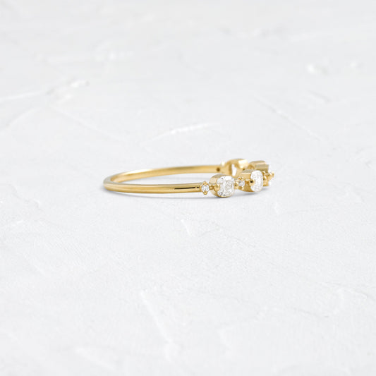 Half Eternity- 0.60 CT Cushion & Round Lab Grown Diamond Wedding Band