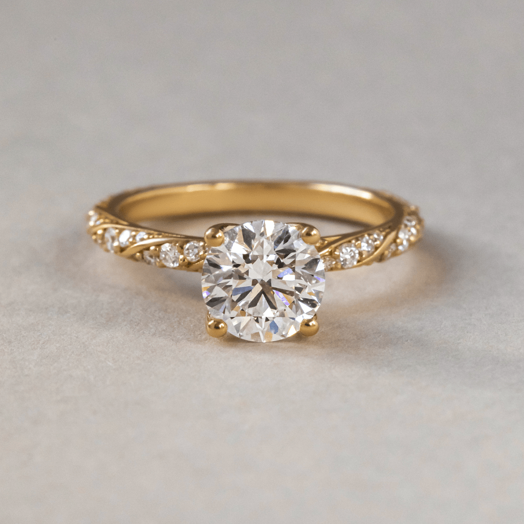 Twisted Pave-Round Lab Grown Diamond Engagement Ring
