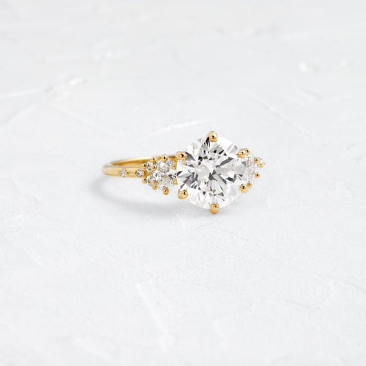 Cluster-Round Lab Grown Diamond Engagement Ring
