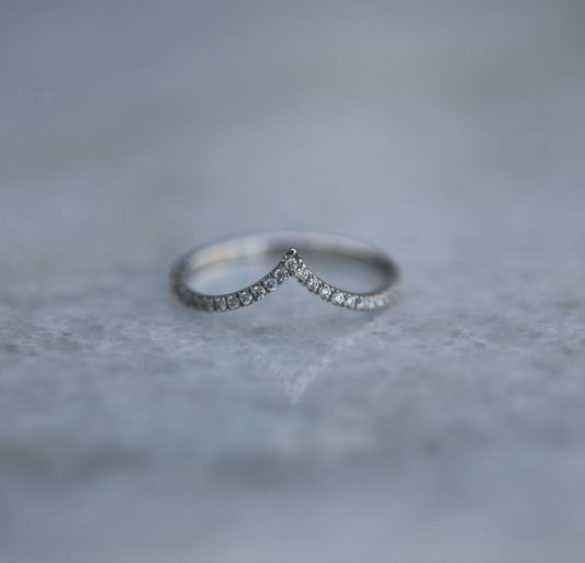 Elegant 0.225 TCW Round Lab Grown Diamond V-Curve Wedding Band 2