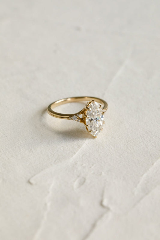 Cluster-1.5 CT Marquise Lab Grown Diamond Engagement Ring