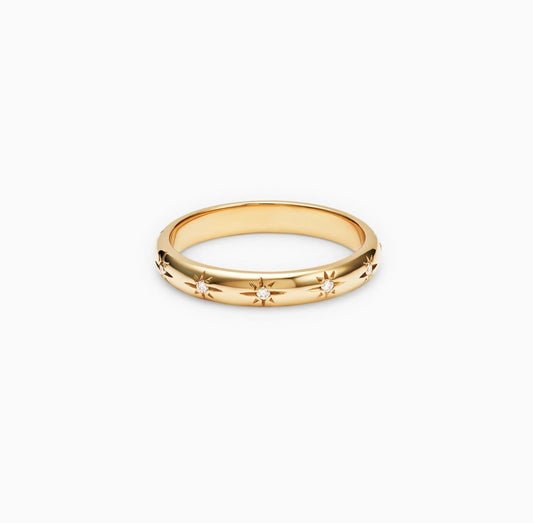 Elegant 0.10 TCW Round Lab-Grown Diamond Starburst Wedding Band 1