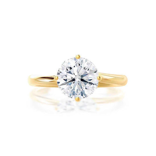 Radiant 1.20 CT Round Lab Grown Diamond Solitaire Engagement Ring in Gold 2