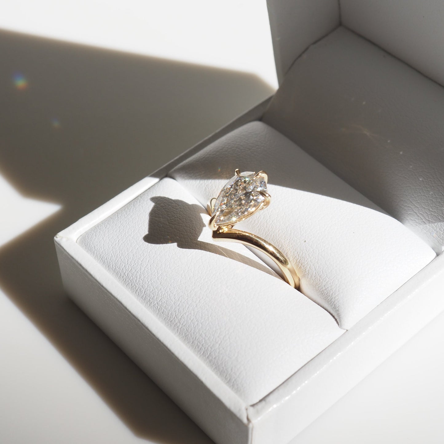 Exquisite 1.5CT Pear-Cut Lab Diamond Solitaire Ring 5