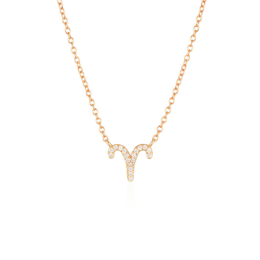 Radiant 0.20 Carat Round Lab-Grown Diamond Aries Charm Necklace 1