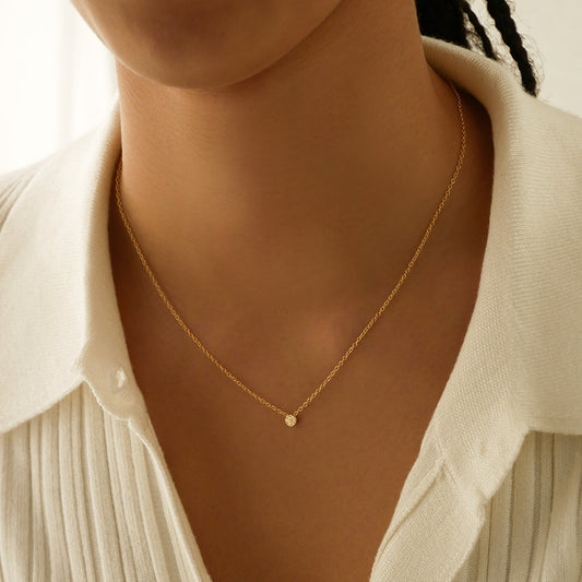 Elegant 0.2TCW Round Lab-Grown Diamond Pendant Necklace 2