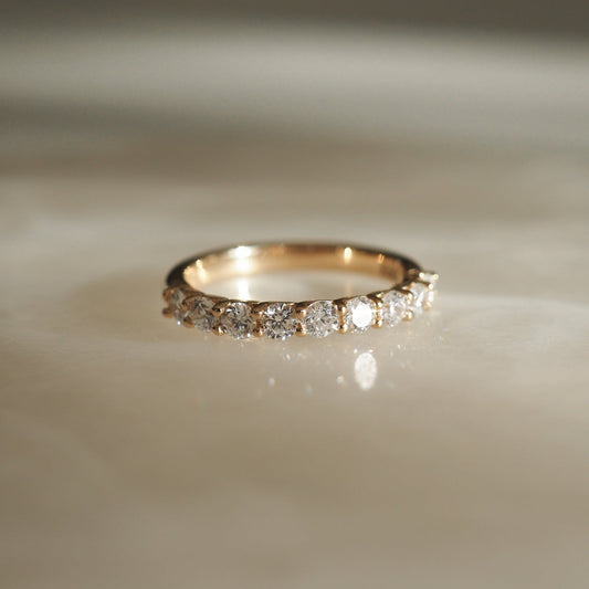 Elegant 0.50 TCW Round Lab Grown Diamond Half Eternity Wedding Band 2
