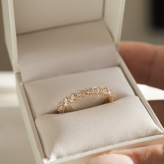 Elegant 0.50 TCW Round Lab Grown Diamond Half Eternity Wedding Band 1