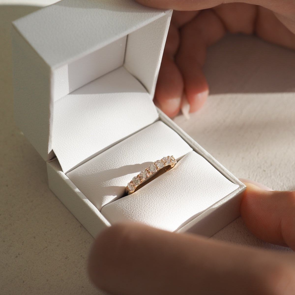 Elegant 0.50 TCW Round Diamond Half Eternity Band in Gold 3