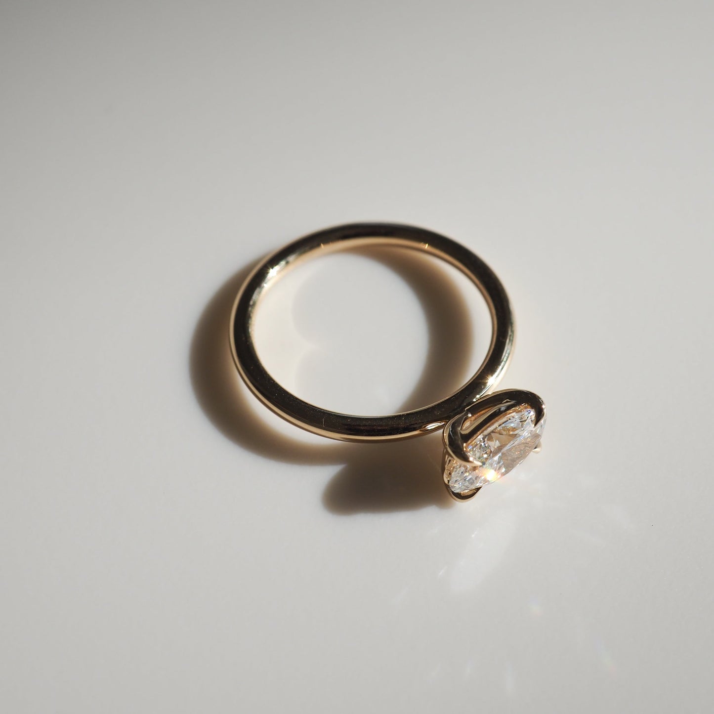 1.0 CT Oval Lab Grown Diamond East-West Solitaire Ring 4