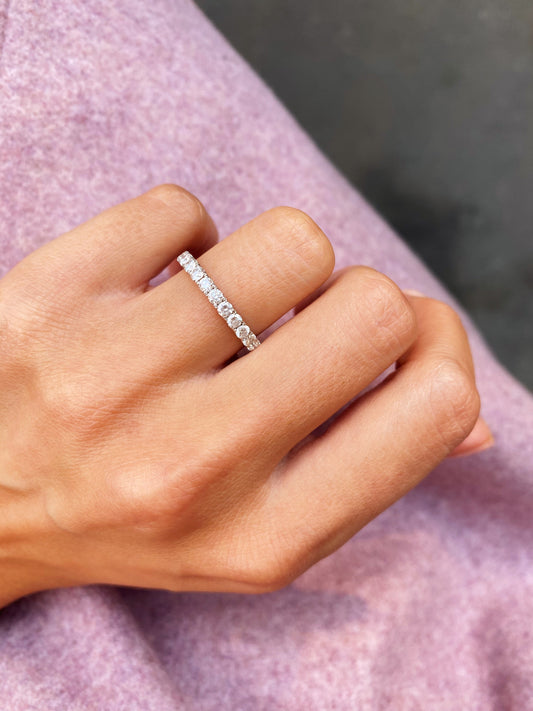 1.15 TCW Round Lab-Grown Diamond Full Eternity Wedding Band 2