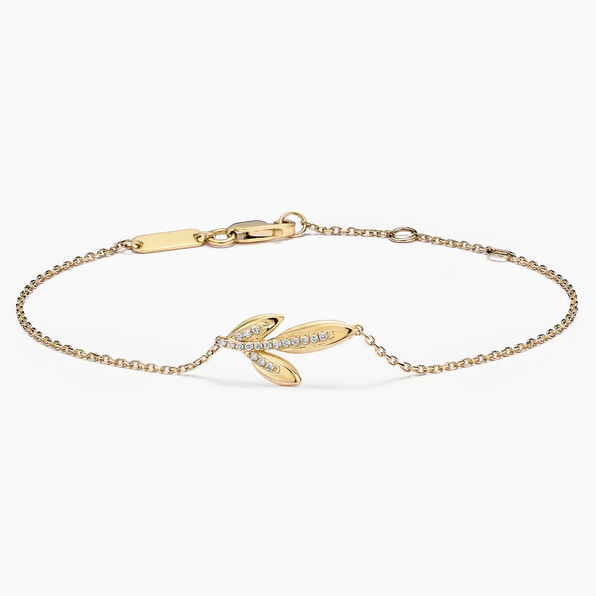Leaves Petal- 0.05 CT Round Moissanite Bracelet