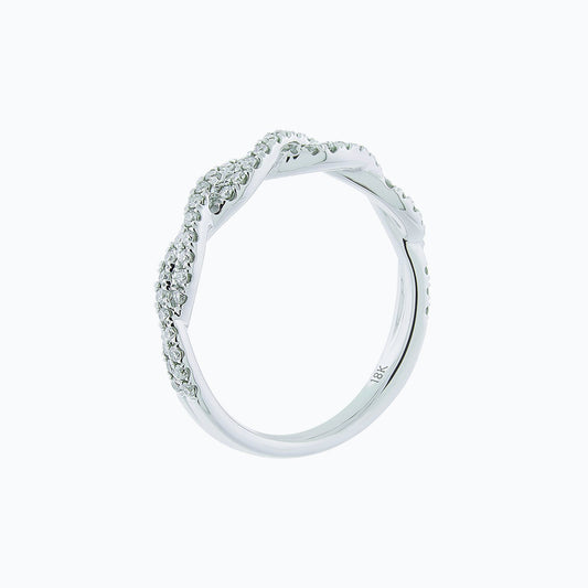 0.30 TCW Round Lab-Grown Diamond Twisted Pave Bridal Wedding Band 2