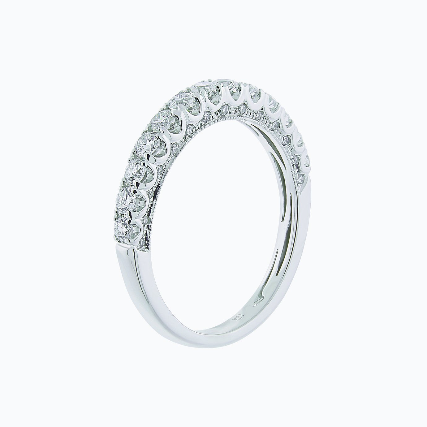 18K Gold 0.30 TCW Round Lab-Grown Diamond Half Eternity Band 6