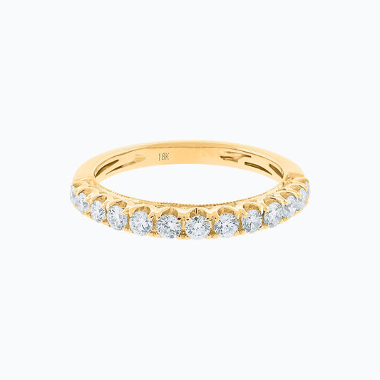 18K Gold 0.30 TCW Round Lab-Grown Diamond Half Eternity Band 1