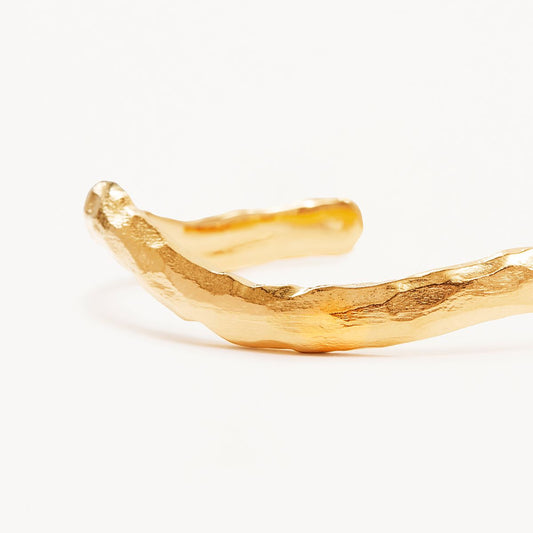 Golden Textured Horizon Cuff Bracelet 2