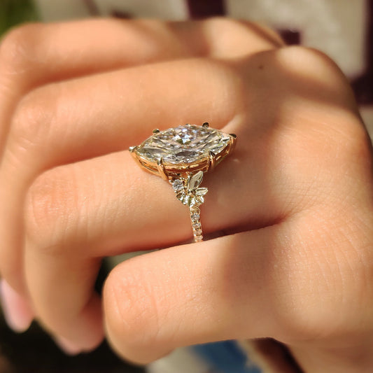 Solitaire Cathedral- 1.8 CT Cushion Lab Grown Diamond Wedding Band