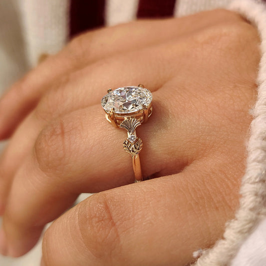Solitaire Cathedral- 1.8 CT Cushion Lab Grown Diamond Wedding Band