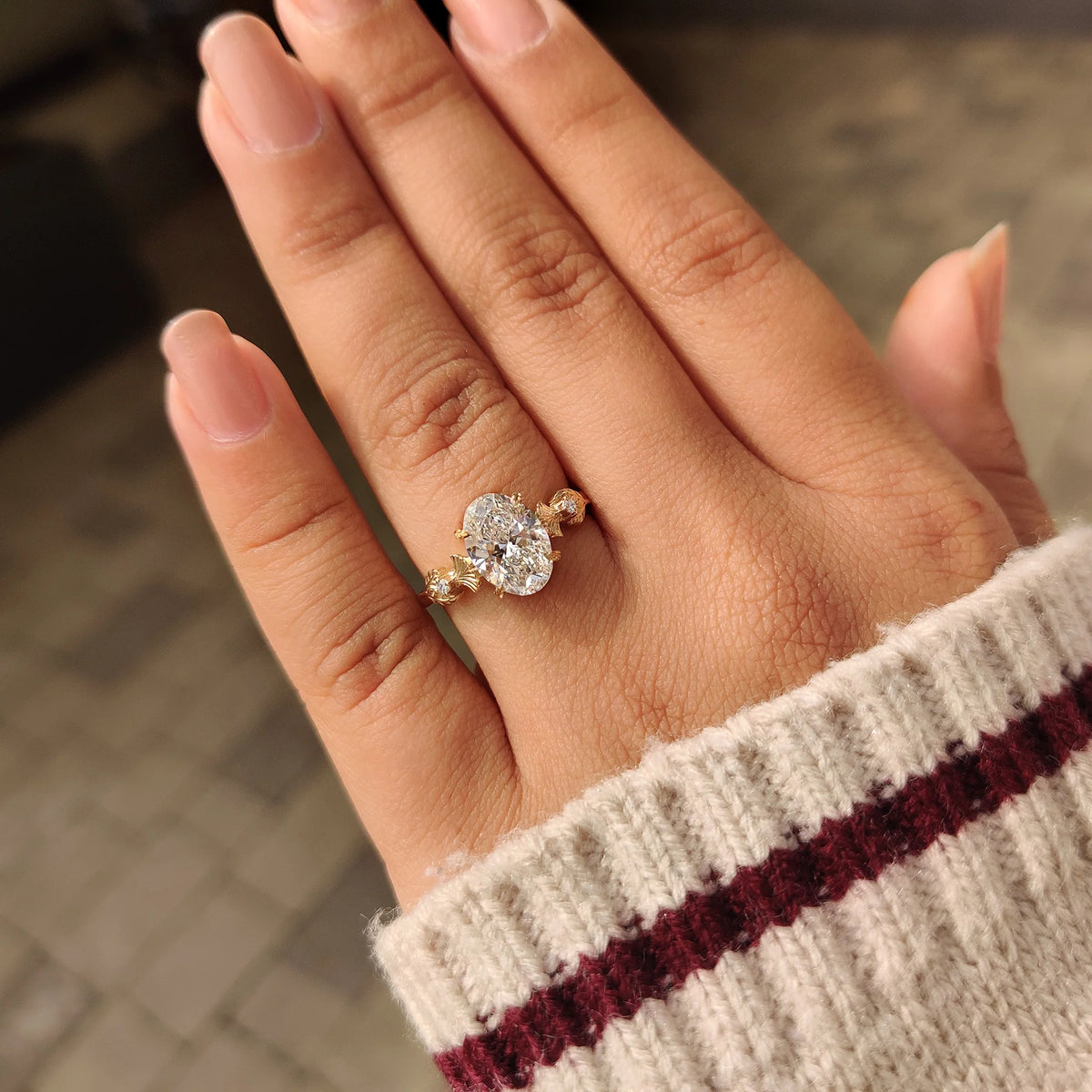 Solitaire Cathedral- 1.8 CT Cushion Lab Grown Diamond Wedding Band