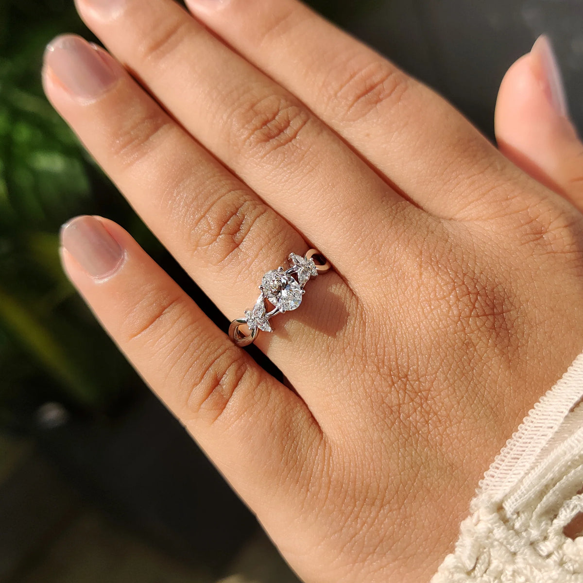 Solitaire Cathedral- 1.8 CT Cushion Lab Grown Diamond Wedding Band