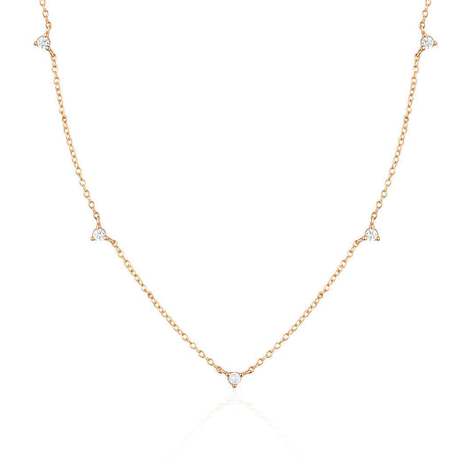 0.3 TCW Round Lab-Grown Diamond Gold Necklace 2