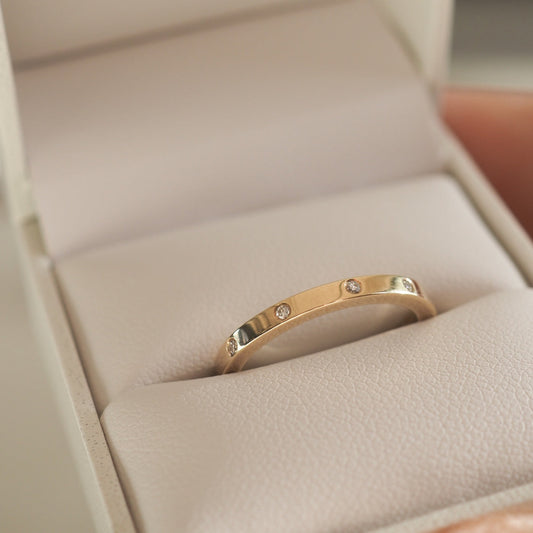 0.50 TCW Round Classic Flush Lab Grown Diamond Wedding Band in Gold 1