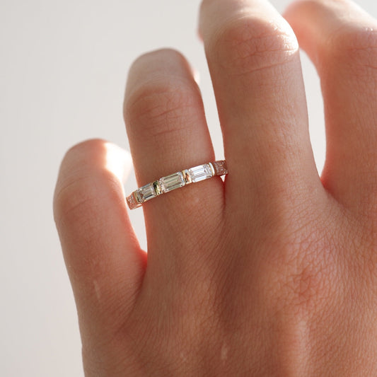 Radiant 0.50 TCW Emerald-Cut Lab-Grown Diamond Half Eternity Band 2