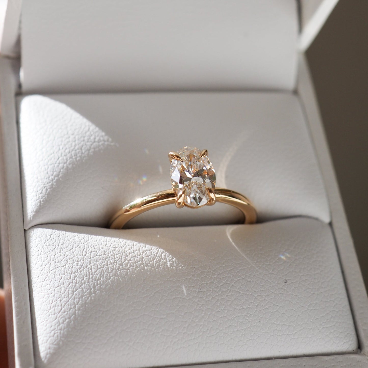 1.0 CT Oval Lab Grown Diamond Solitaire Engagement Ring in Classic Gold Setting 4
