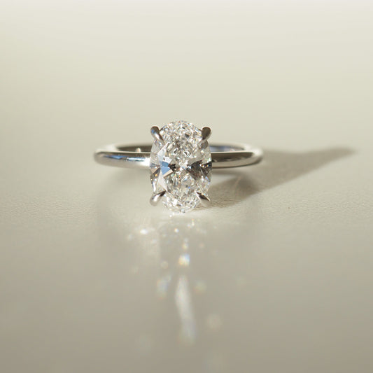Elegant 1.50 CT Oval Lab Grown Diamond Solitaire Ring 1