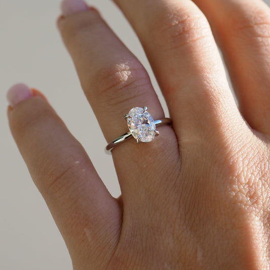 Elegant 1.50 CT Oval Lab Grown Diamond Solitaire Ring 2