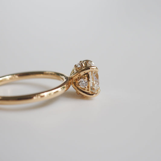 1.54 CT Round Lab-Created Diamond Hidden Halo Solitaire Engagement Ring 2