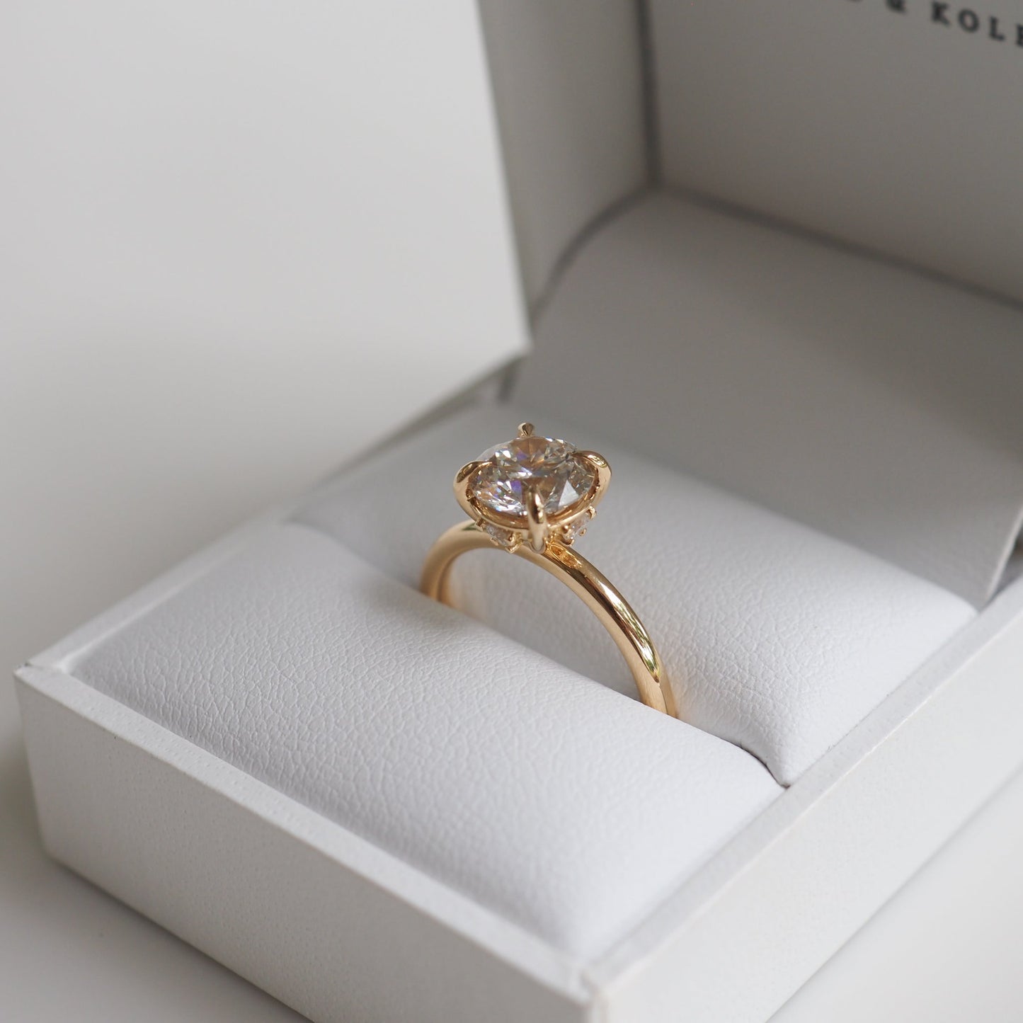 1.54 CT Round Lab-Created Diamond Hidden Halo Solitaire Engagement Ring 7