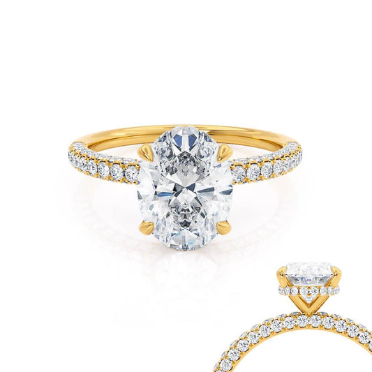 Exquisite 1.20 CT Oval Lab-Grown Diamond Hidden Halo Engagement Ring 2