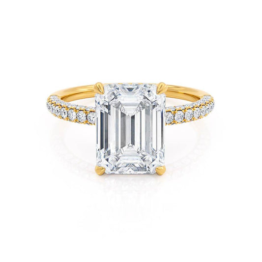 2.0 CT Emerald Lab-Grown Diamond Hidden Halo Engagement Ring 1