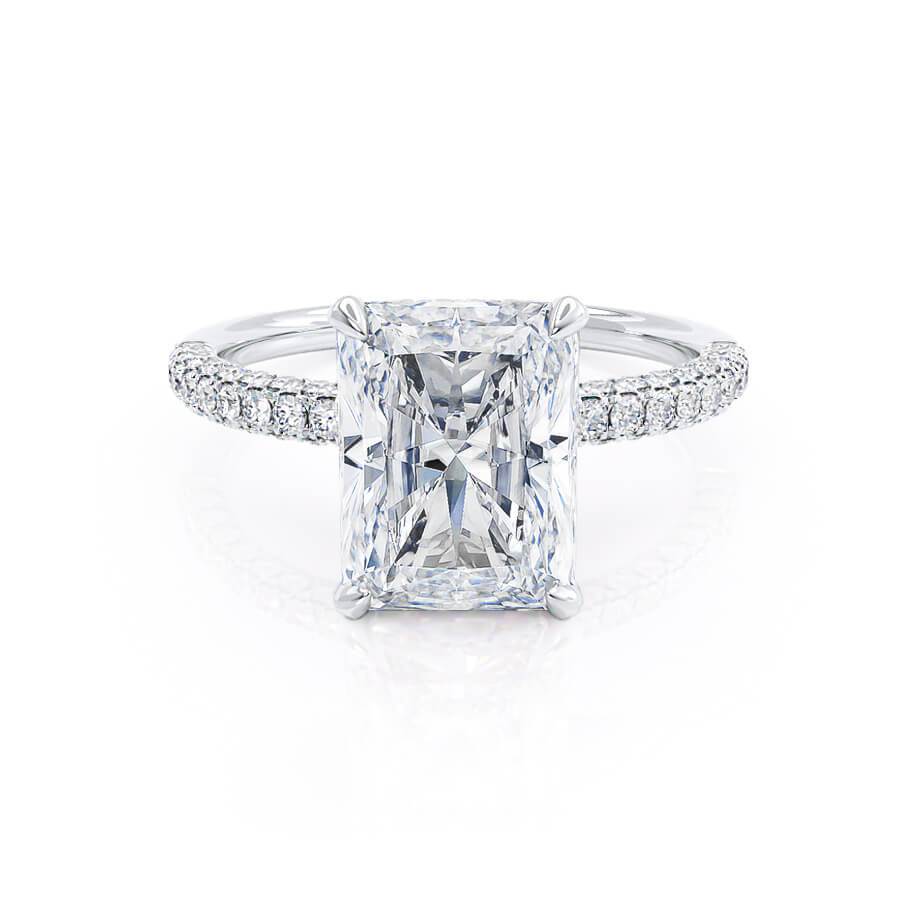 1.50 CT Radiant Lab-Grown Diamond Hidden Halo Engagement Ring 5