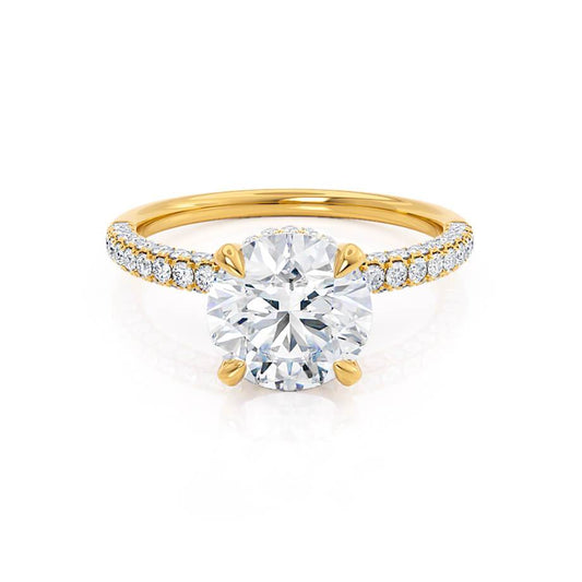 1.50 CT Round Lab-Grown Diamond Hidden Halo Gold Engagement Ring 1