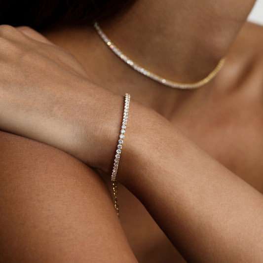 1 TCW Round Cut Lab-Grown Diamond Tennis Bracelet 2