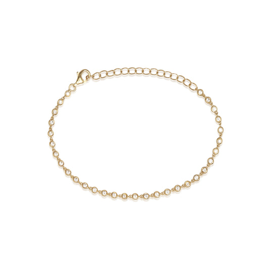 0.80 TCW Round Cut Bezel Lab-Grown Diamond Tennis Bracelet 1