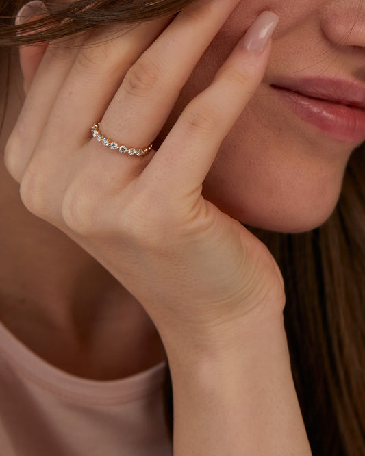 0.46 Carat Round Lab-Grown Diamond Half Eternity Band 1