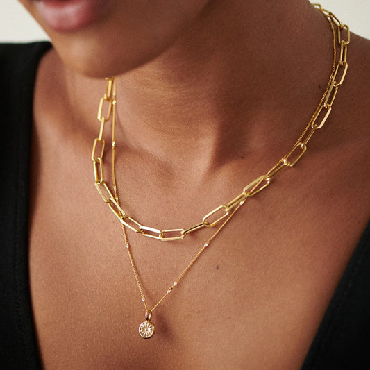 Radiant Gold Sunburst Charm Pendant Necklace 2