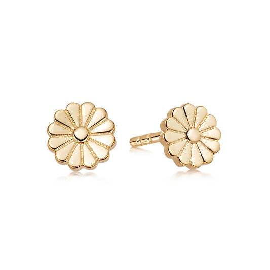 Radiant 18K Gold Daisy Blossom Stud Earrings 1