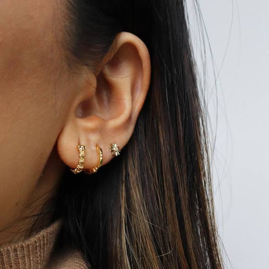 Golden Blossom Hoop Earrings 2