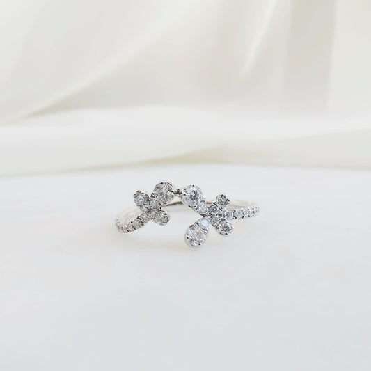 Exquisite 0.41 TCW Round Lab-Grown Diamond Floral Wedding Band 1