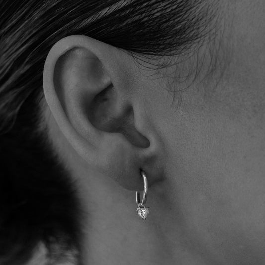 0.20 TCW Heart-Shaped Lab Grown Diamond Drop Earrings 2