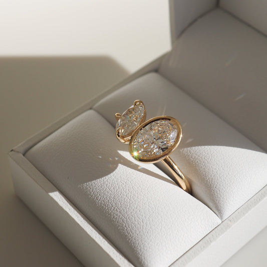 Elegant 3.0 CT Oval Lab Grown Diamond Bezel Engagement Ring 1